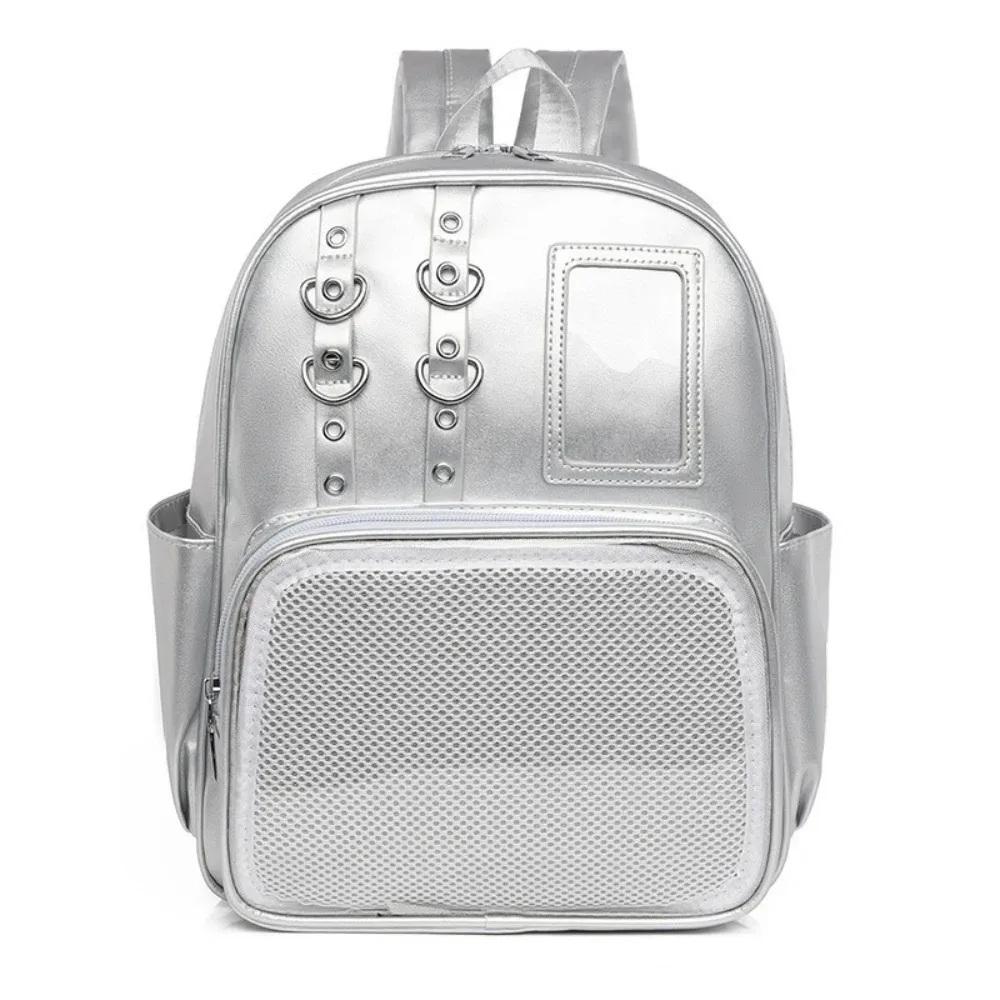 sac à dos transparent mignon en pu, sac à bandoulière y2k, sac ita lolita pour affichage diy, usage quotidien