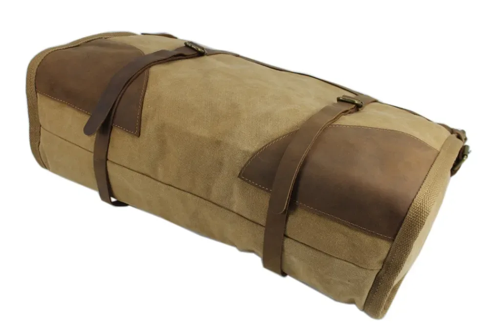 sac de voyage vintage rétro militaire en toile et cuir pour hommes, sac de sport, sac de week-end, sac de nuit, sac à main tendance
