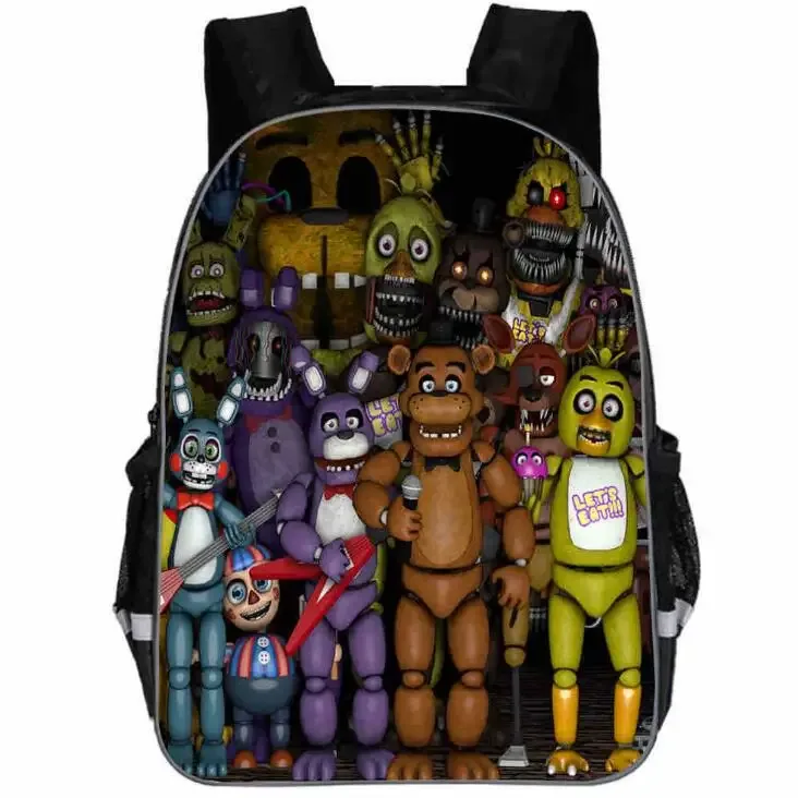 fnaf impression sac à dos anima anime freddy femmes hommes causul garçons filles sacs d'école hip hop mâle ordinateur portable mochila kpop sac à dos
