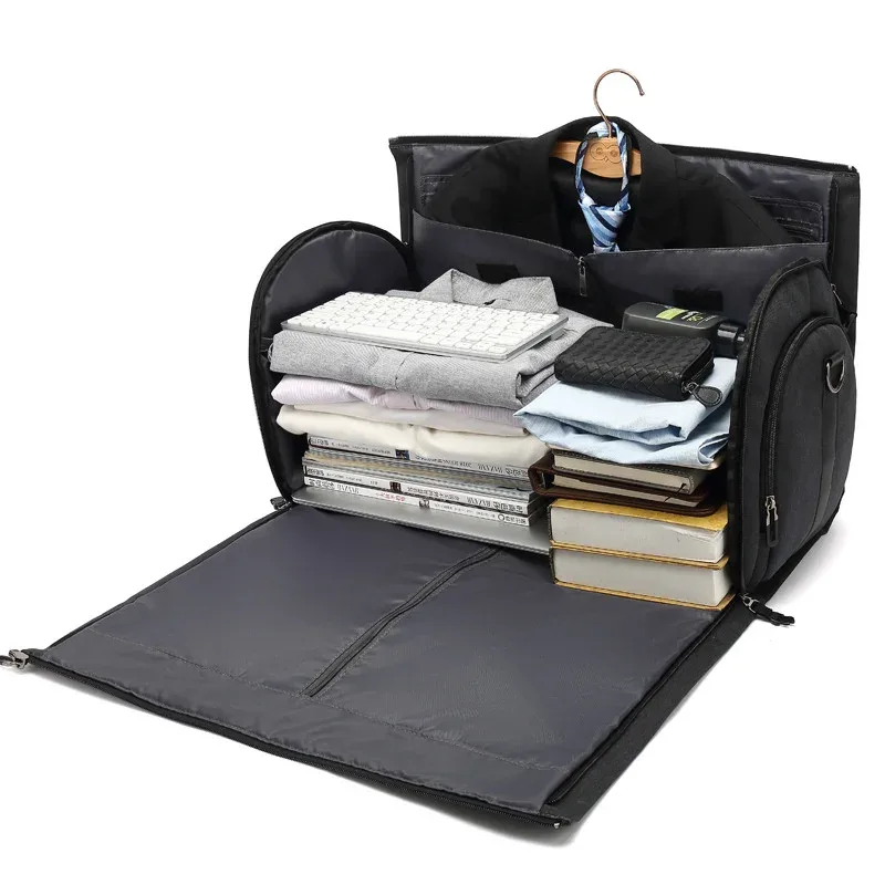 Sac de voyage d'affaires pour hommes, sac de vêtement Oxford étanche, sacs à bandoulière de grande capacité, rangement de bagages multi-poches