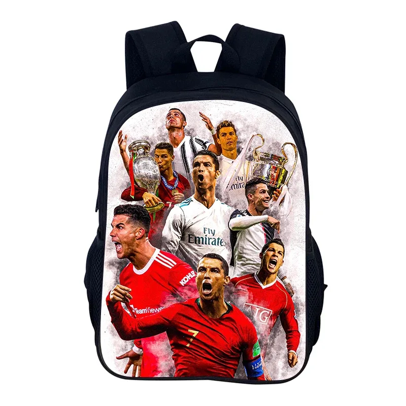 ronaldo sacs à dos étudiant football étoile sacs d'école enfants sport de plein air voyage cr sac à dos cadeau