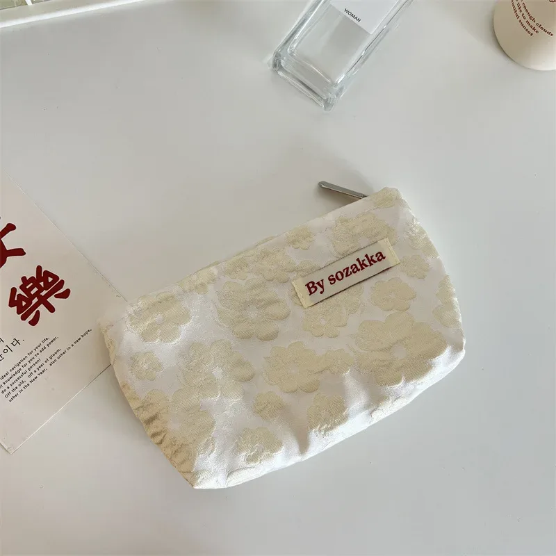 trousse de maquillage à fermeture éclair pour femmes, nouveaux sacs à cosmétiques, organiseurs, instituts floraux, stockage de poudres, trousse de maquillage, voyage