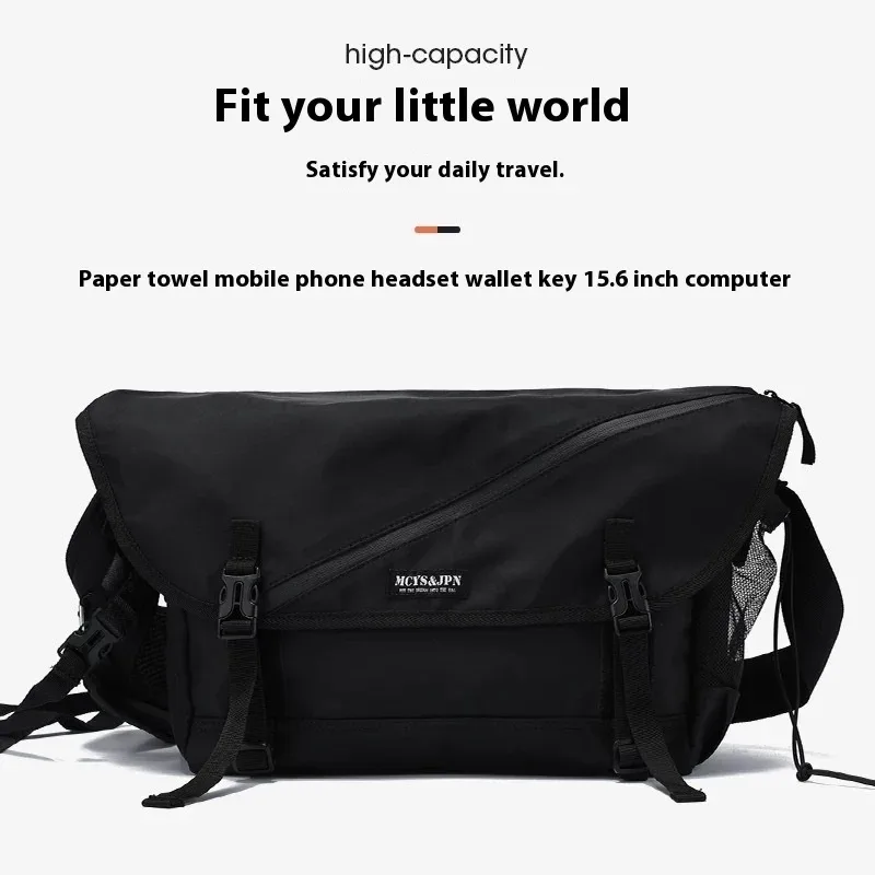 sac à bandoulière décontracté en nylon pour hommes, sac d'école japonais pour adolescents, sac à bandoulière pour ordinateur portable, streetwear, sac croisé de voyage, sacoches pour hommes