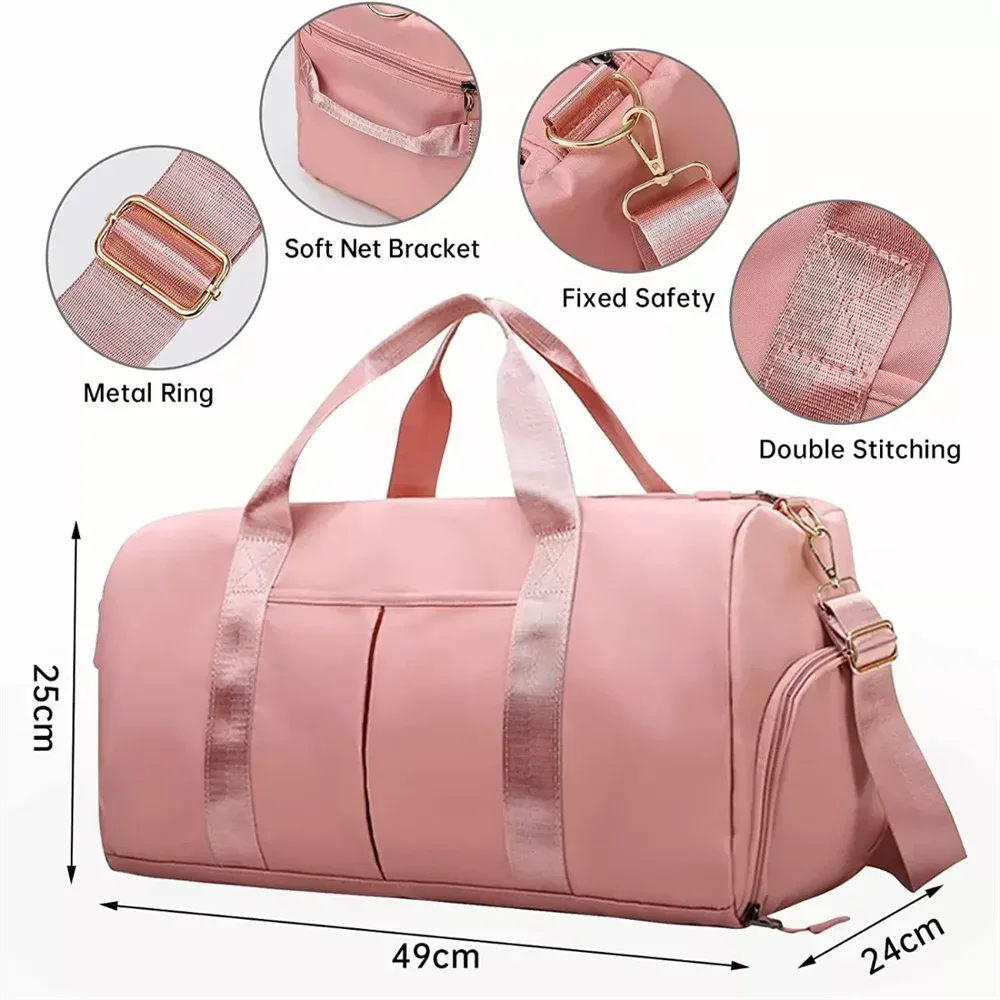 sac de sport pour hommes avec compartiment à chaussures et sac humide, sac polochon de voyage en avion pour femmes, sac fourre-tout de sport et de fitness pour la natation et le yoga