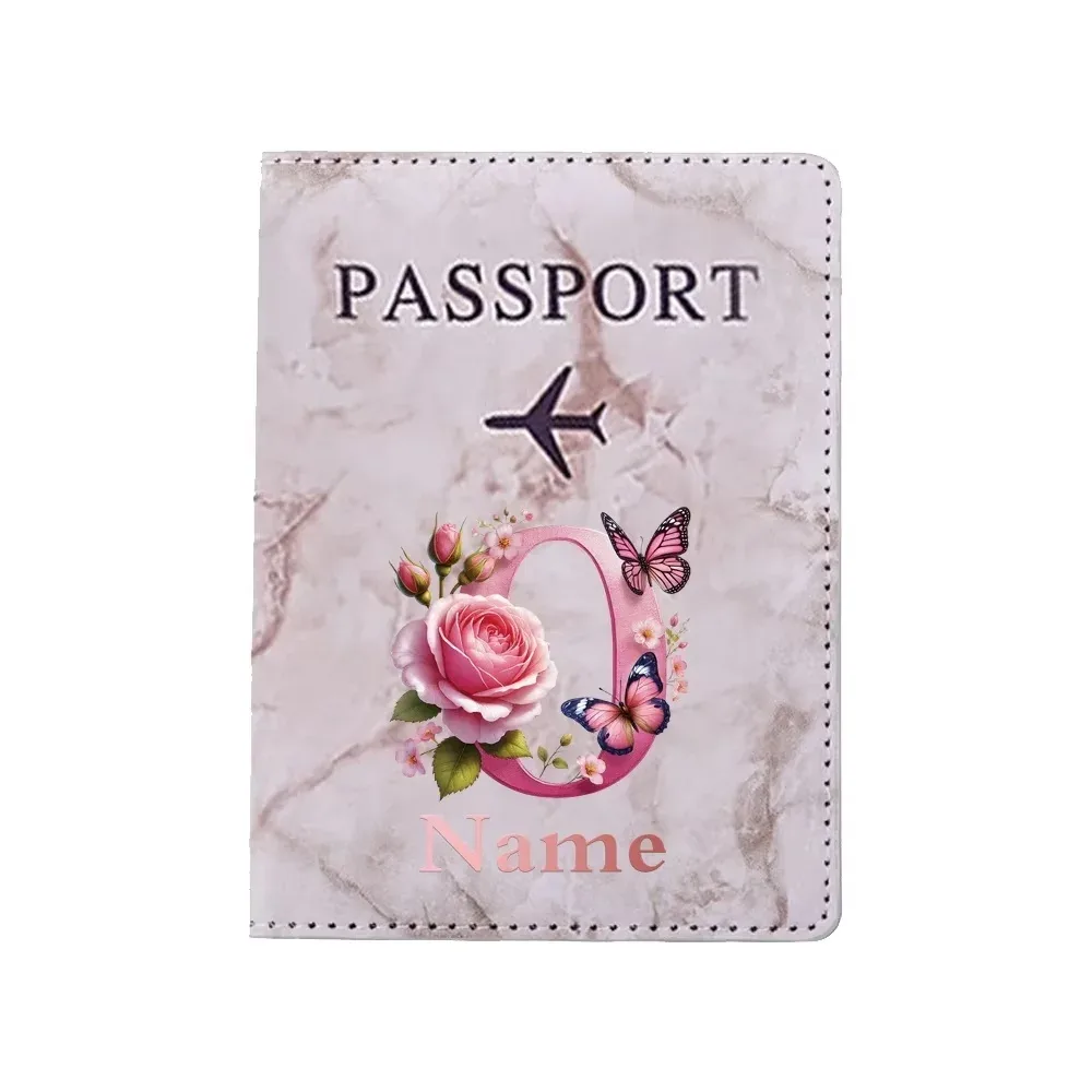 porte-passeport personnalisé avec lettres florales, nom personnalisé, pratique pour les voyages, les affaires, les mariages, cadeau