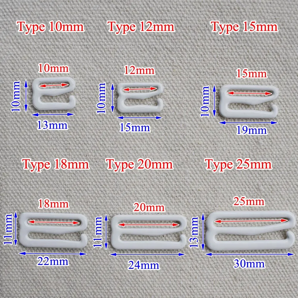 20 pièces de boucles de réglage de soutien-gorge en métal de 10 mm à 25 mm, anneaux coulissants et clips pour lingerie, accessoires de bricolage