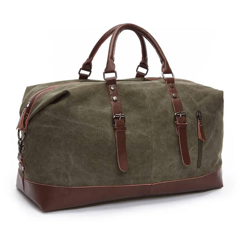 sacs de voyage en toile et cuir pour hommes, bagages à main, sacs de sport, fourre-tout de voyage, grand sac de week-end, sac de nuit, original