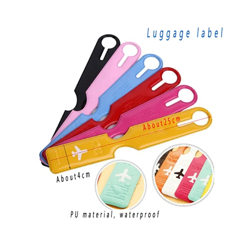 étiquette de bagage portable de couleur unie, porte-valise à bagages créatif, étiquettes d'embarquement, accessoires de voyage, 1/6 pièces