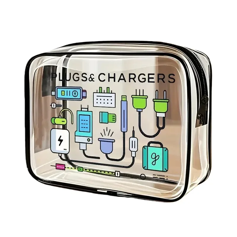 sac fourre-tout transparent à fermeture éclair – étui de transport transparent polyvalent pour articles de toilette, maquillage, électronique. idéal pour les voyages, la salle de sport, l'aéroport.