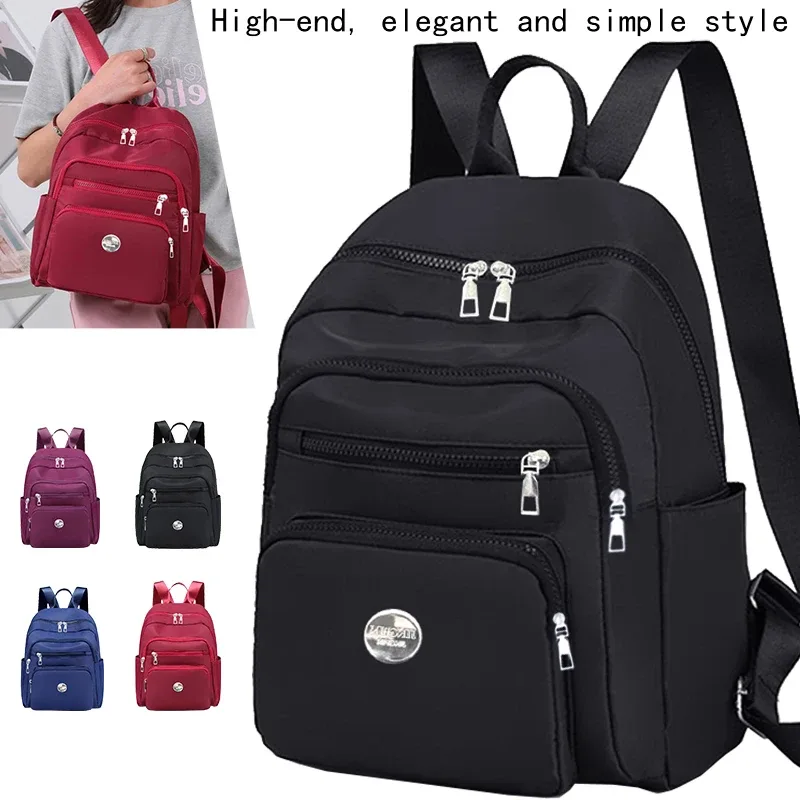 petit sac à dos noir et marron à motif quadrillé classique, plusieurs poches zippées, sac à dos décontracté et tendance, peut contenir un téléphone, des cosmétiques et des essentiels