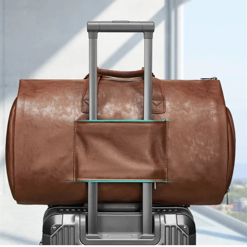 nouveau sac de rangement pliable en cuir souple pour costumes, pour femmes et hommes, sac de voyage de fitness à grande capacité, design tendance