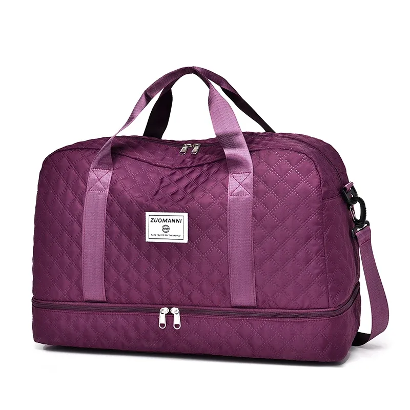 sac de voyage léger en latex rhombique, sac de rangement portable de grande capacité pour le sport et le fitness, sac de week-end de nuit