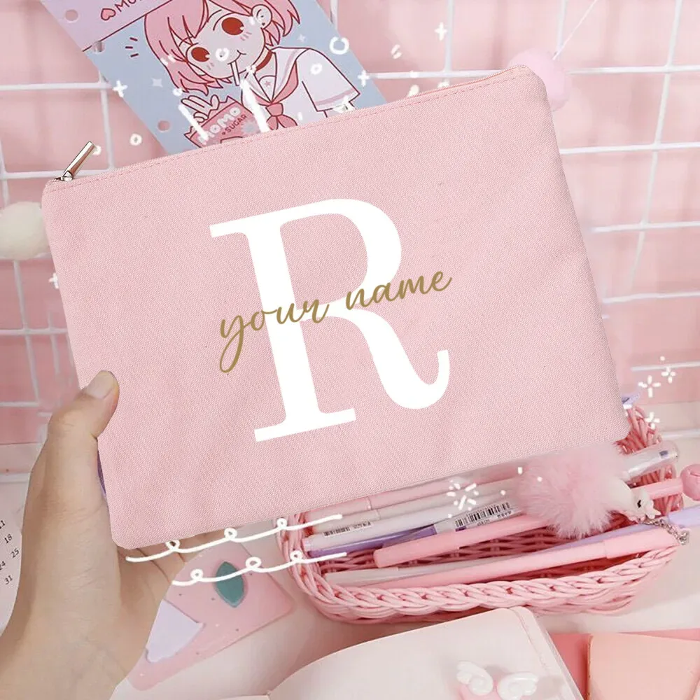 sacs à cosmétiques de demoiselle d'honneur avec nom personnalisé, trousse de maquillage pour filles, pochette de toilette de voyage, cadeaux d'anniversaire de mariage pour elle