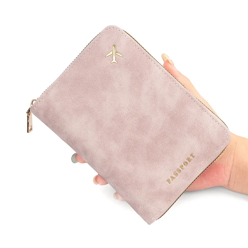 étui de passeport rfid anti-magnétique personnalisé avec fermeture éclair pour voyage, porte-passeport, sac de rangement de documents multifonctionnel