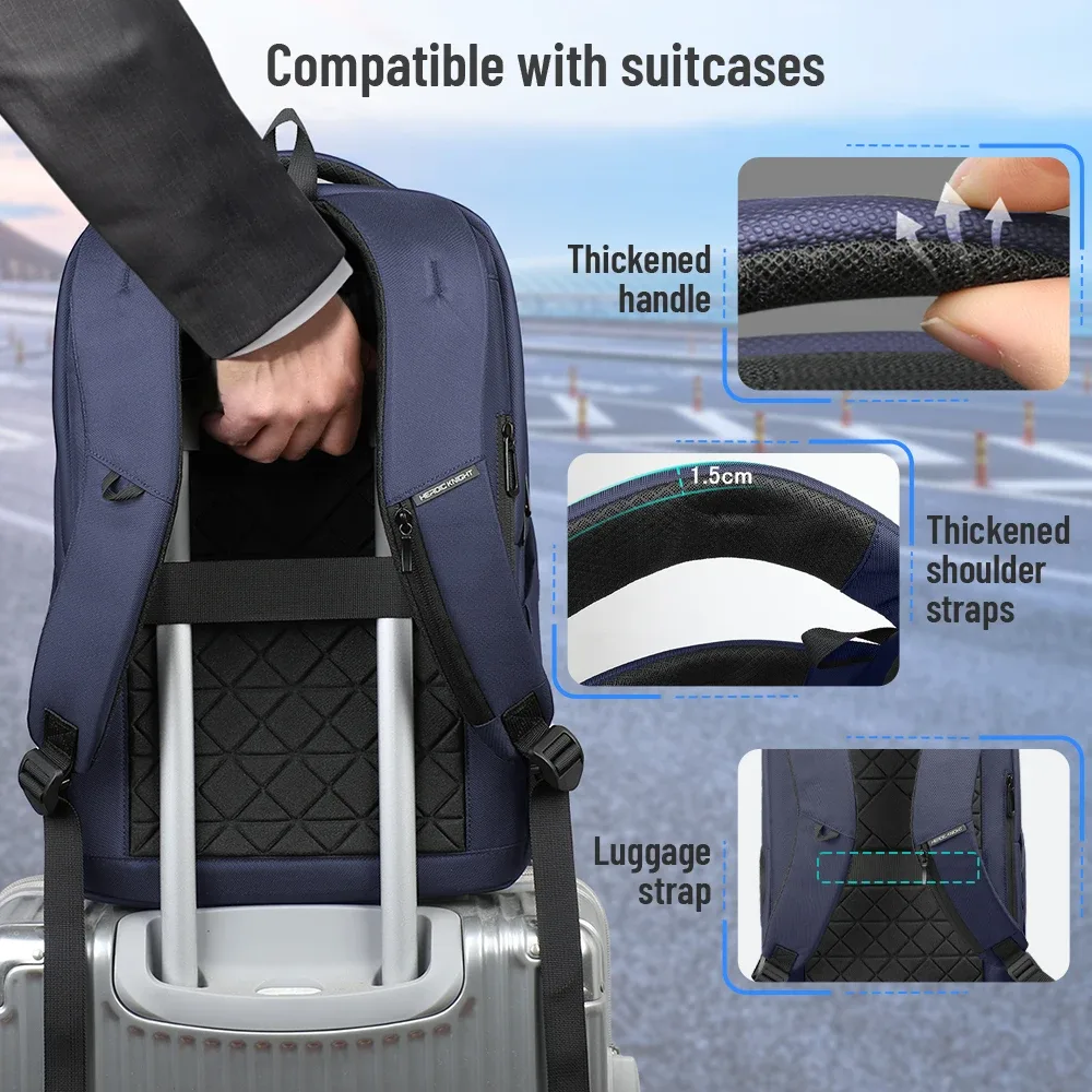 sac à dos de voyage d'affaires hk pour hommes, imperméable, sac à dos pour ordinateur portable de 17,3 pouces avec port usb, sac à dos décontracté pour le travail, l'université, sac pour ordinateur