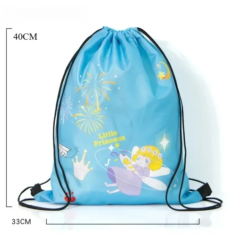 sac à dos à cordon de serrage avec imprimé espace et dessin animé, sac de sport de grande capacité, sac de rangement de voyage étanche, 1 pièce