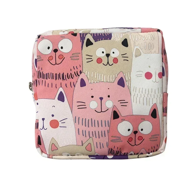 trousse toilette cosmétique coton point vert jaune rouge marron violet noir bleu kaki beige gris voyage maquillage