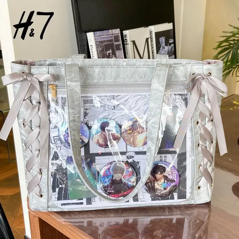 nouveau polyvalent mode ruban itabag grande capacité vert grand alimentaire anime millet sac quotidien une épaule sac fourre-tout
