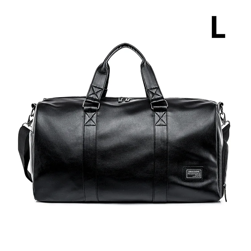 sac de voyage de grande capacité, sac à main de voyage en pu pour hommes, bagages à main, sacs de sport doux et décontractés noirs, grands sacs de week-end, fourre-tout de voyage
