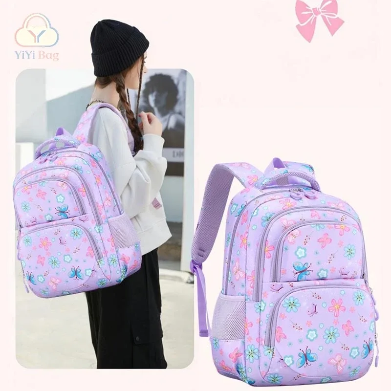 sacs à dos scolaires à motif de papillons et de fleurs, trousse à crayons, ensemble de trois pièces, nouveaux sacs à dos de haute qualité pour garçons, filles et adolescents