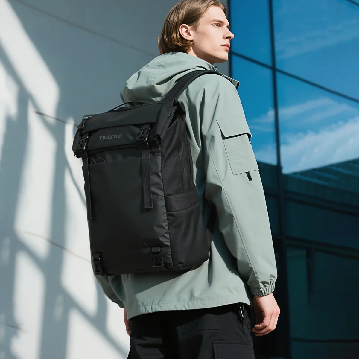 tigernu voyage sac à dos mâle tpu sac à dos étanche hommes sacs extensible hommes sac à dos sacs d'affaires école sac à dos