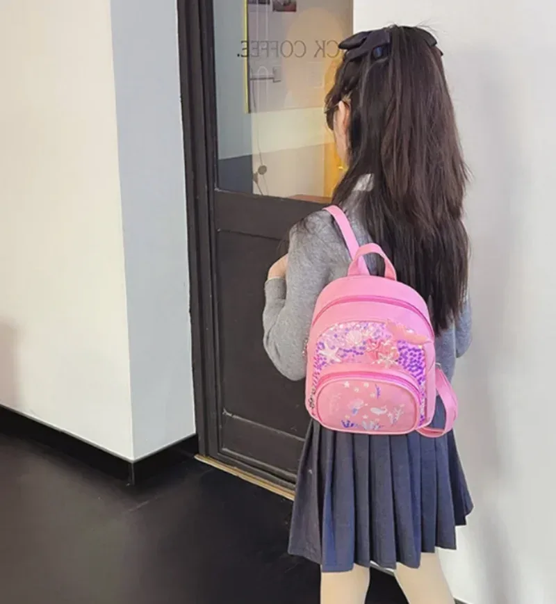 sac à dos personnalisé à paillettes sirène avec nom brodé, sac à dos personnalisé pour enfants, sac d'étudiant de maternelle