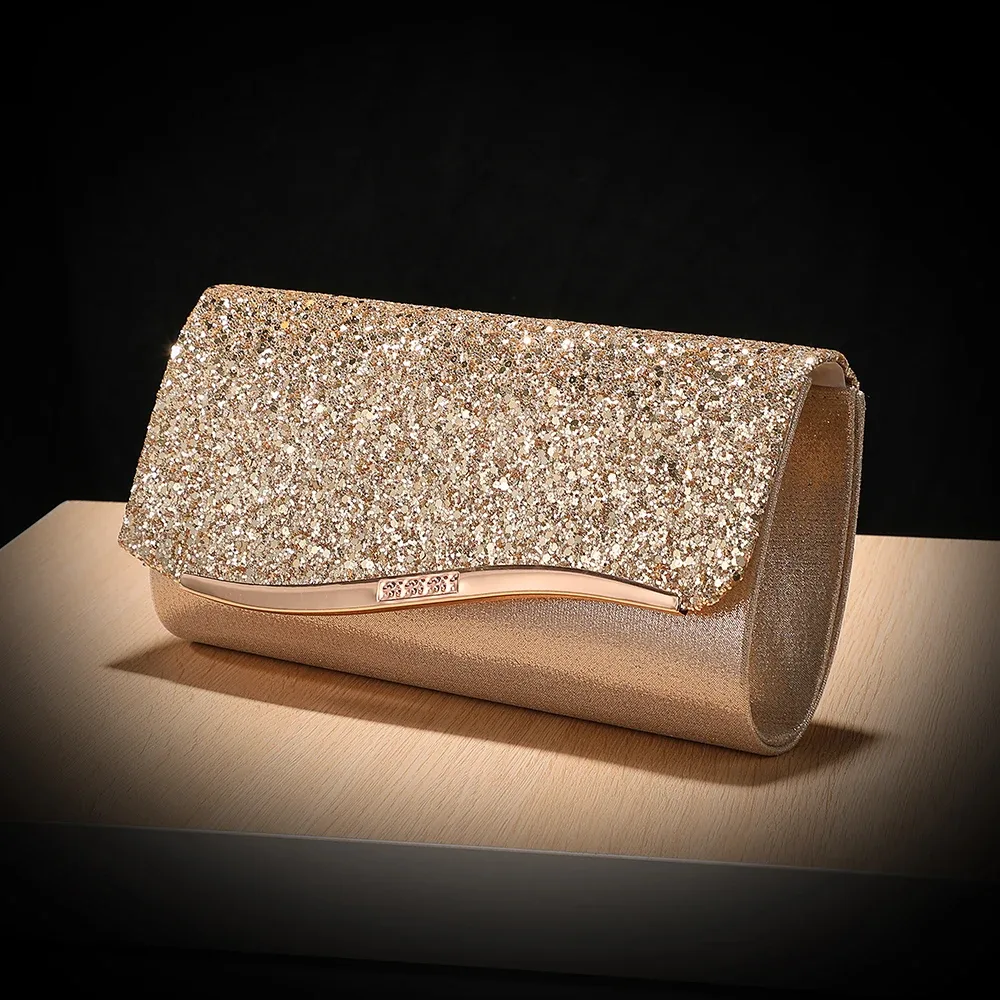 nouveau sac de soirée en sequins métalliques - élégant sac à main de style féminin pour banquet et soirée - sac à bandoulière à chaîne tendance