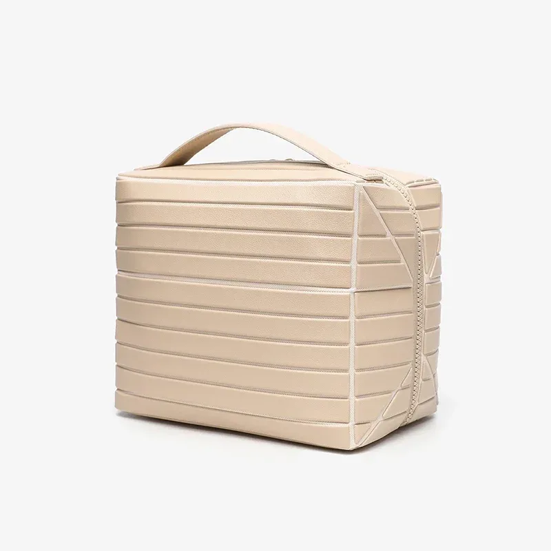 namchebarwa – sac de rangement en pvc rayé pour femmes, pochette de rangement pour articles de toilette de voyage en plein air, grande capacité, sac à cosmétiques de voyage portable