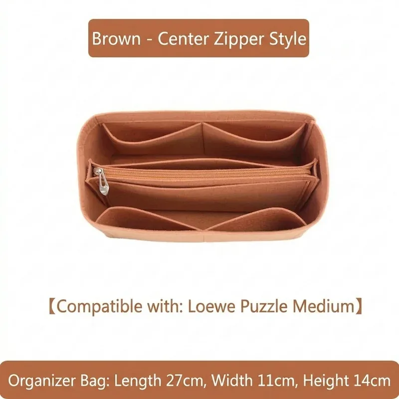 organisateur de sac à main en feutre pour femme, compatible avec loe puzzle, pour sacs de maquillage et cosmétiques, organiseur de sac de luxe pour femme