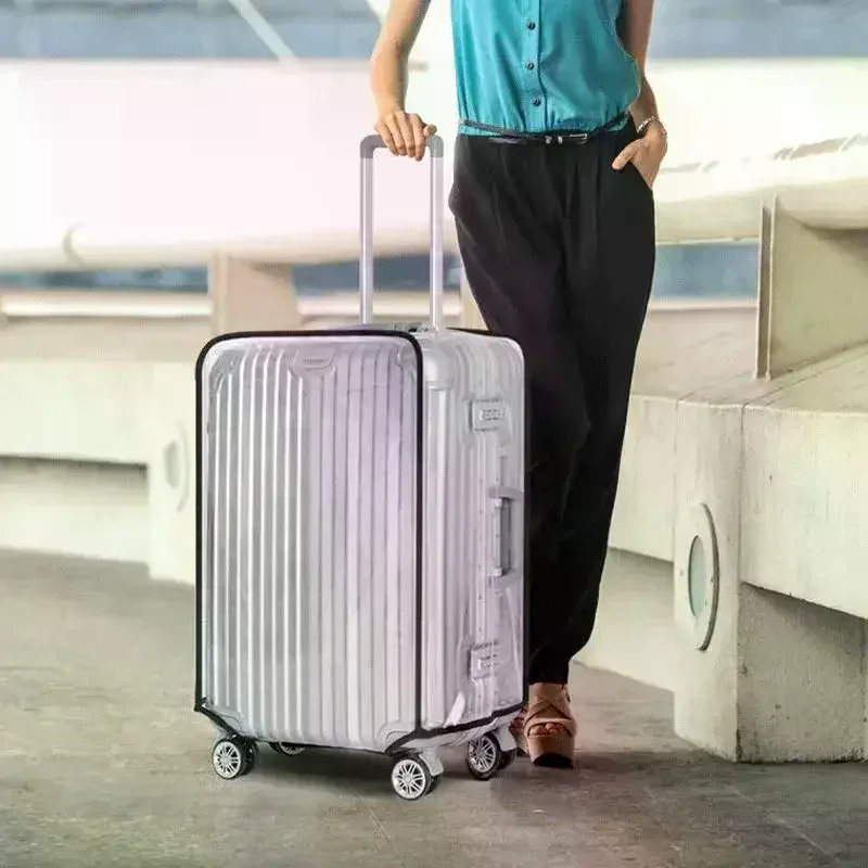 housse de protection transparente pour bagages de voyage, imperméable, anti-poussière, résistante à l'usure, en pvc, pour valise de 20 à 30 pouces