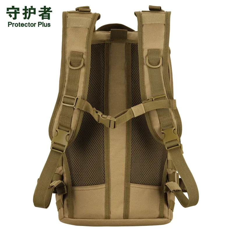 sac dos nylon camouflage noir vert bandes grises fixation velcro poche latérale tissu mousse ergonomie usage voyage