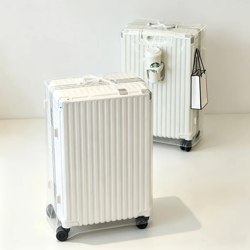 sac anti-poussière pour rangement de bagages en 2 parties, sac en plastique transparent, housse de protection, housse anti-poussière, sac de rangement pour bagages, sac anti-poussière pour chaise