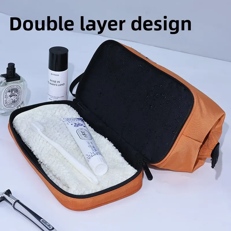 trousse de toilette pour homme avec séparation sec/humide, sac de rangement portable pour cosmétiques, idéal pour les voyages d'affaires, sac à cosmétiques de haute qualité.