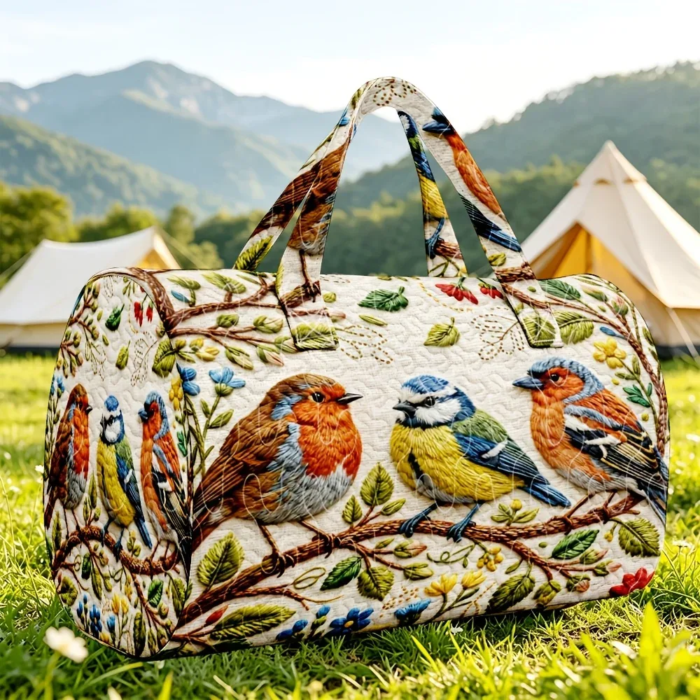 grand sac en toile matelassée – sac de voyage matelassé en tissu 3d au style unique – sac de voyage pour les courts trajets.
