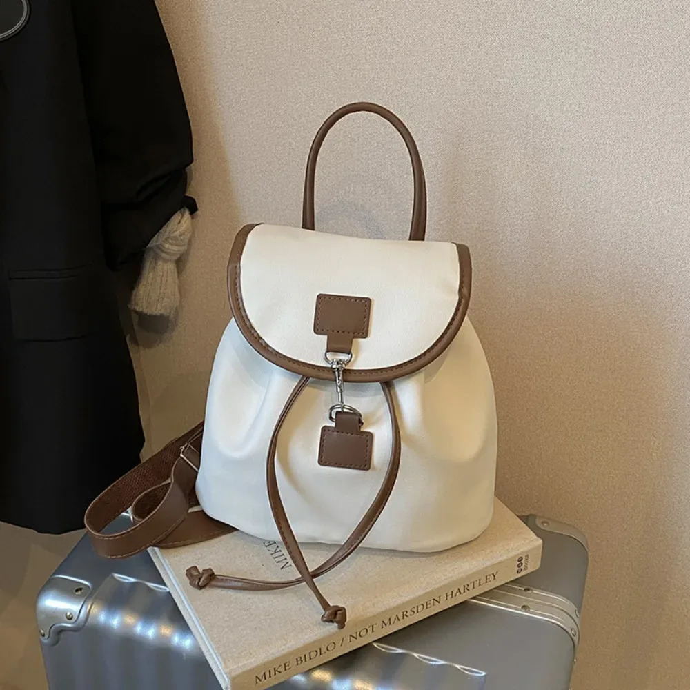 sac à dos décontracté en cuir pu pour femme, design souple et polyvalent, sac à dos rétro américain en cuir pu pour femme