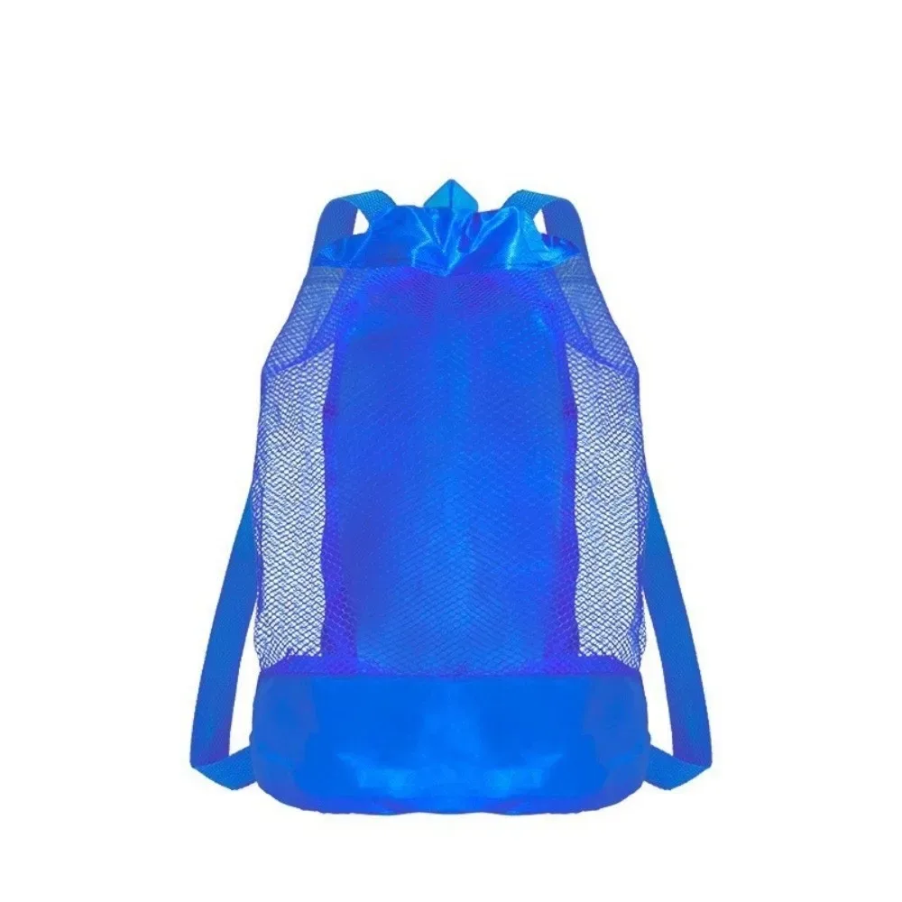 sac à dos de plage résistant au sable, fermeture à cordon, sac de plage en maille extra-large, bretelles réglables, sac de collecte de coque, sac de voyage