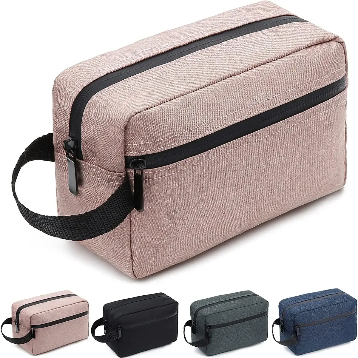 grande trousse de maquillage de voyage imperméable, sac de rangement pour articles de toilette unisexe et portable avec compartiments, sac de rangement pliable pour produits de soins de la peau.