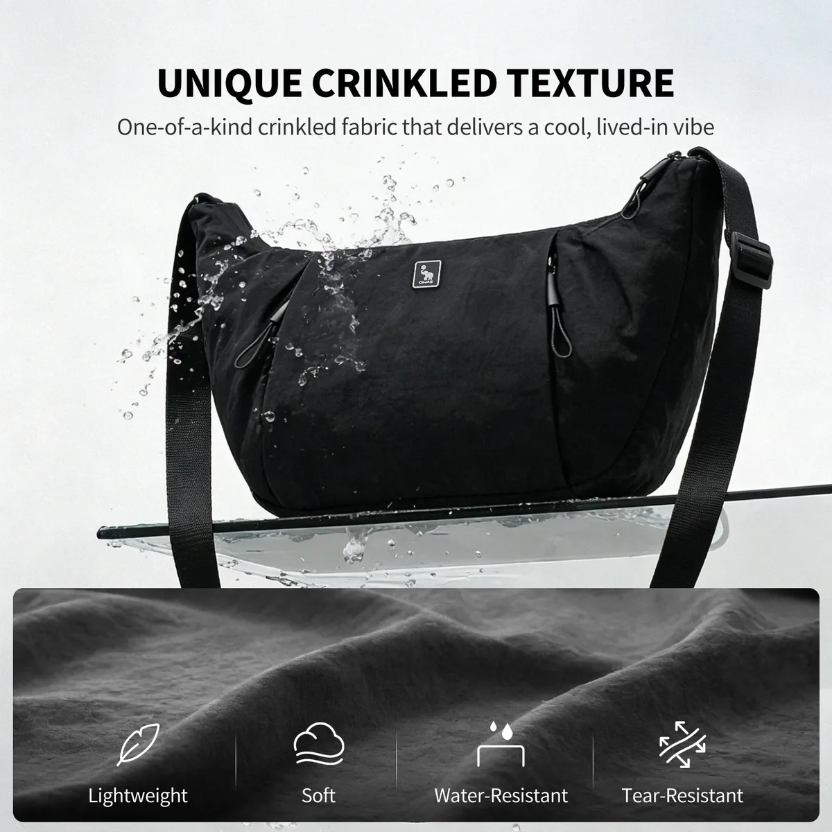 sac bandoulière oiwas en matériau imperméable ultra-léger - sac à bandoulière durable et résistant à l'eau pour un usage quotidien