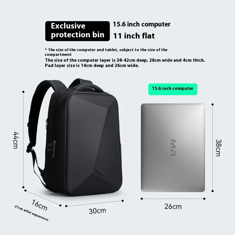 mark ryden-sac à dos d'affaires extensible multifonctionnel pour homme, antivol, étanche, ordinateur portable, coque rigide, chargement usb