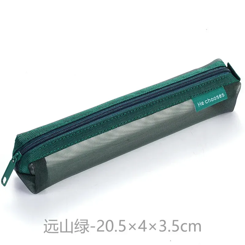 mech – trousse de rangement pour pinceaux longs, 1 pièce, trousse de maquillage pour femmes et filles, trousse à cosmétiques transparente à fermeture éclair, trousse à crayons simple pour étudiants