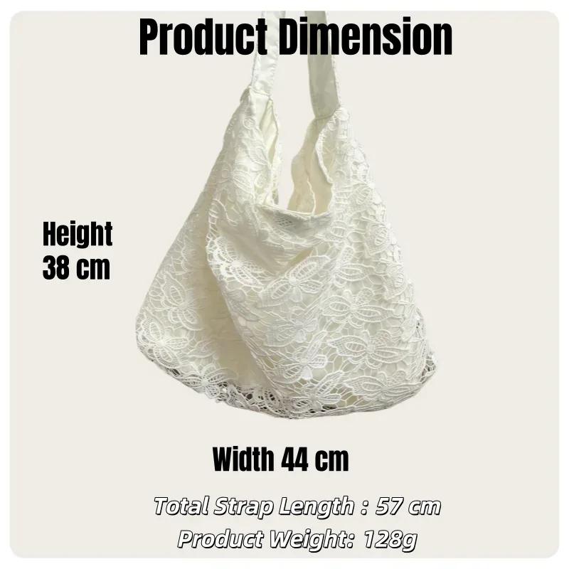 sac à main de plage grande capacité en dentelle tissée à motif papillon style bohème printemps-été pour étudiants et employés de bureau, sac à bandoulière, sac fourre-tout
