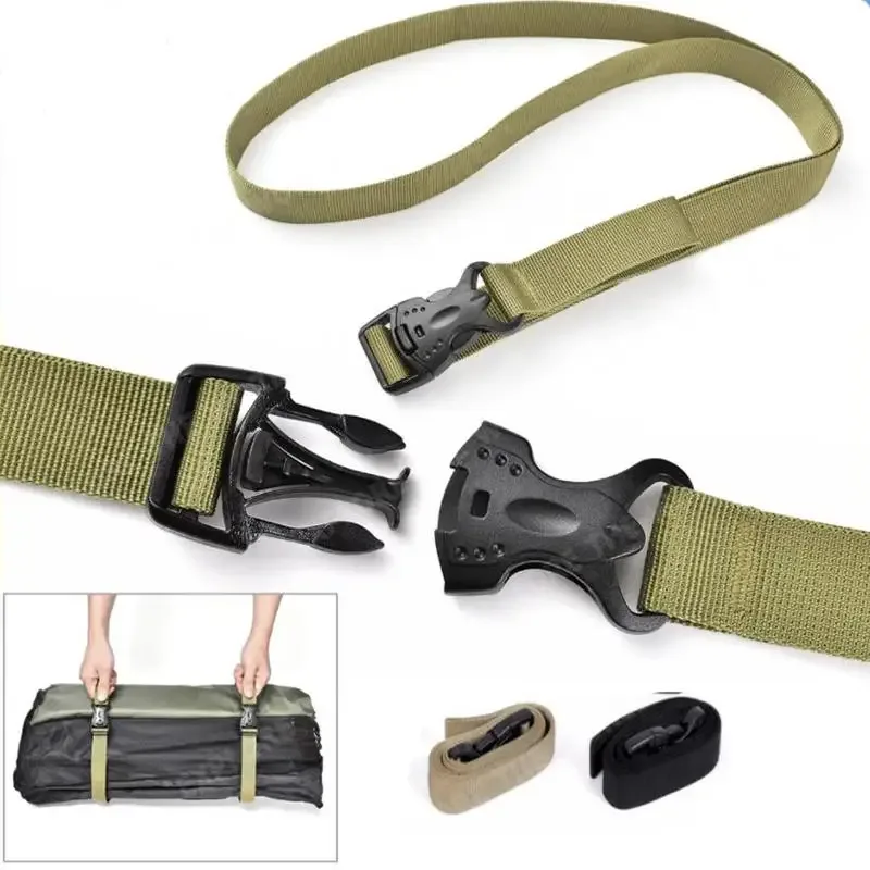 sangles de bagages en nylon, 1/2 pièces, sangle de sac de taille, ceinture de sport de plein air, boucle décontractée, accessoires tactiques multifonctionnels
