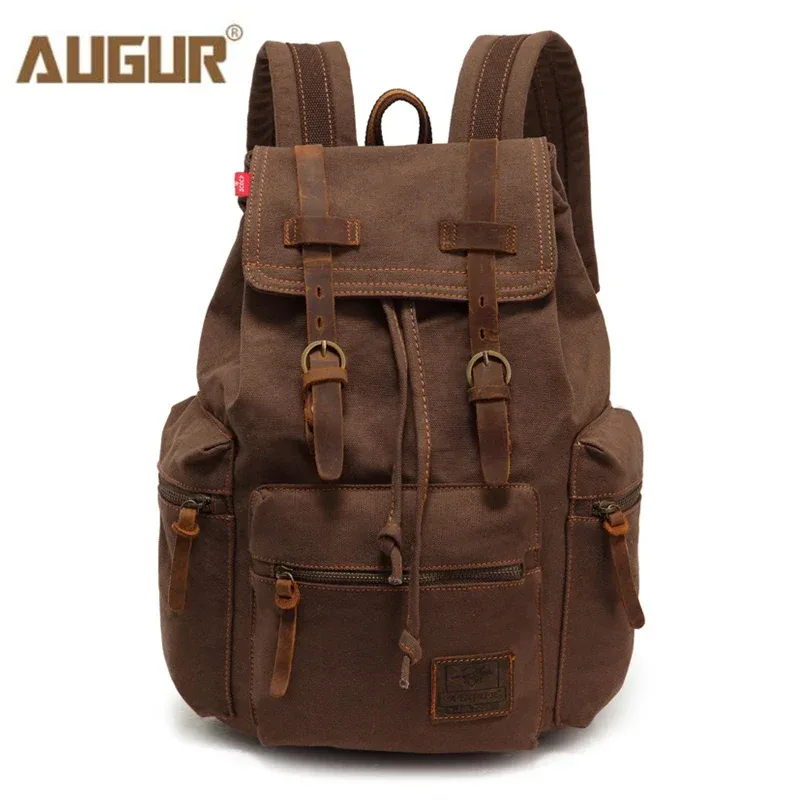 sacoche toile cuir brun marron clairs poignées souple bandoulière arquée vintage voyage ordinateur portable grande capacité