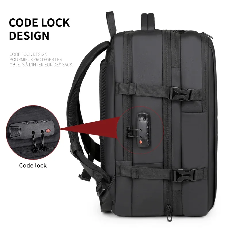 nouveau sac à dos pour homme, sac à dos à compression sous vide, sac d'ordinateur multifonctionnel, sac de voyage extensible de grande capacité