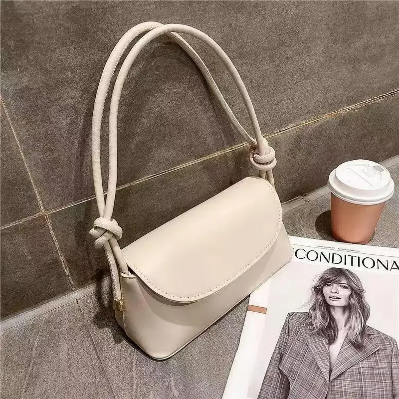sac à bandoulière français simple en cuir pu pour femmes, couleur unie, petit sac carré à la mode sous les bras