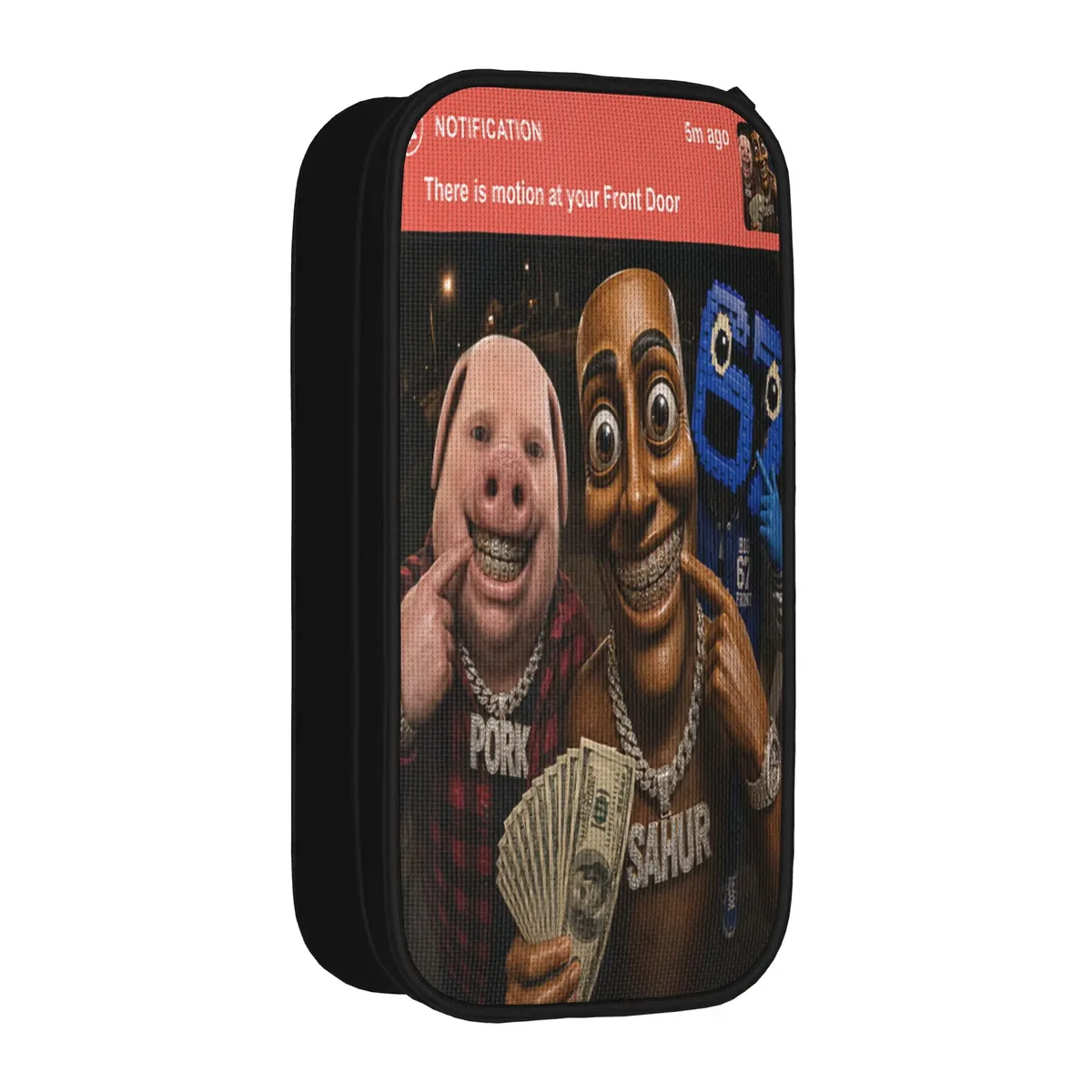 tung sahur neegy meme doorbell john pork halloween trousse à crayons esthétique pour garçons et filles, personnalisable diy pour l'école