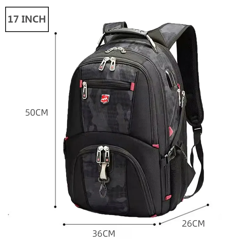 sacs à dos étanches pour ordinateur portable 20 pouces, sac d'école avec chargeur usb, sac à dos antivol pour hommes, sac à dos de voyage mochila haute capacité