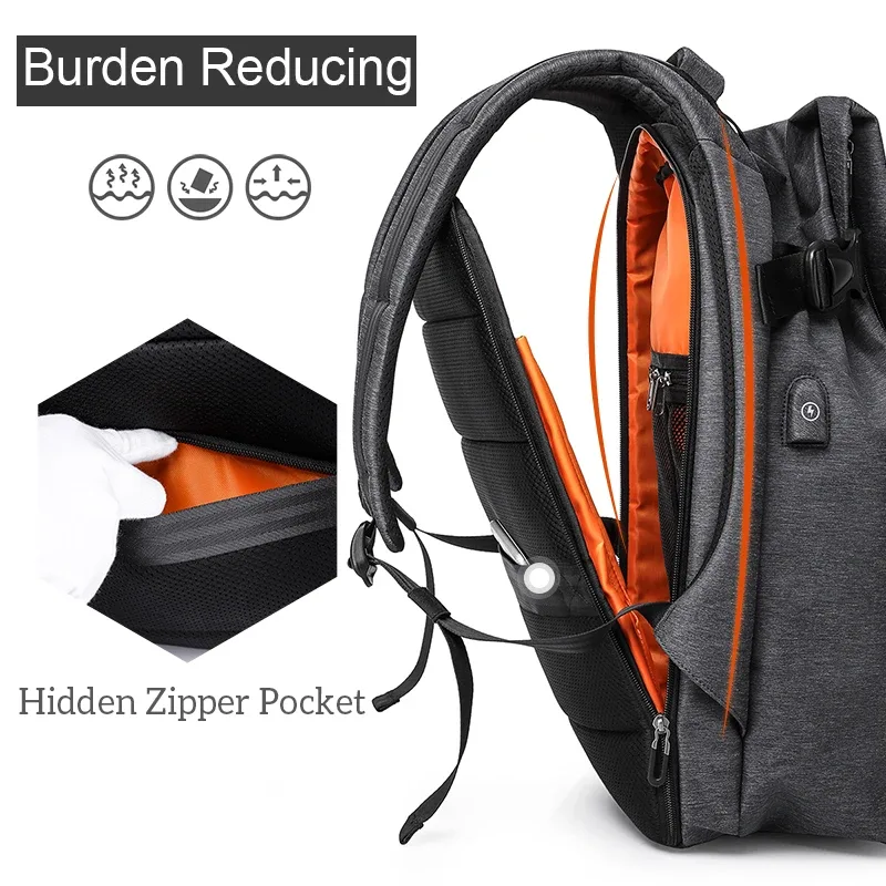 tangcool 2026 nouveau sac à dos pour ordinateur portable homme imperméable 15,6 pouces grande capacité chargement usb pour adolescent étudiant sac d'école