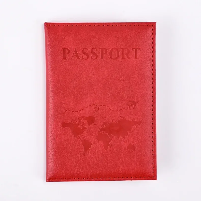 étui de passeport en cuir pu pour hommes et femmes, décoloration solide, billet de voyage, housse de protection, porte-carte d'identité, nouveau