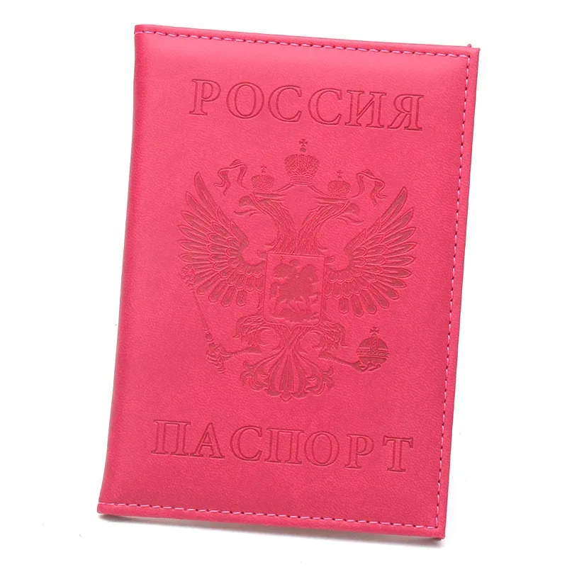 porte-passeport russe, couverture en cuir, portefeuille, porte-carte d'identité de voyage